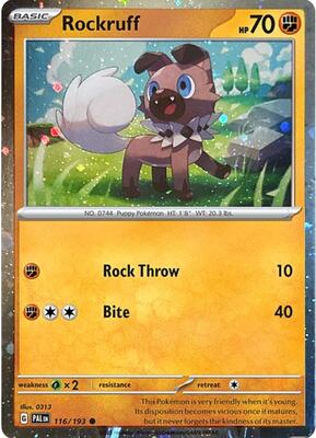 Rockruff - 116/193 (Cosmos Holo) card from Blister Exclusives