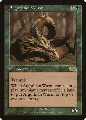 Argothian Wurm card from Urza's Saga