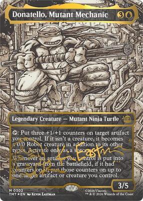 Donatello, Mutant Mechanic (Borderless) (Gold-Stamped Signature) card from Teenage Mutant Ninja Turtles