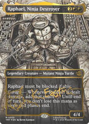 Raphael, Ninja Destroyer (Borderless) (Gold-Stamped Signature) card from Teenage Mutant Ninja Turtles