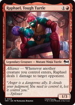 Raphael, Tough Turtle card from Teenage Mutant Ninja Turtles