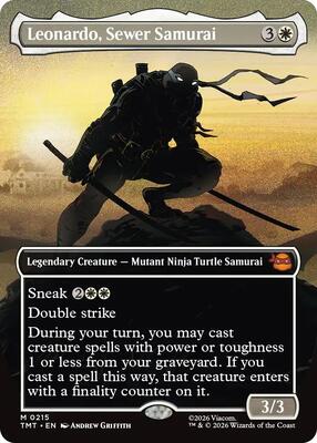Leonardo, Sewer Samurai (Borderless) card from Teenage Mutant Ninja Turtles