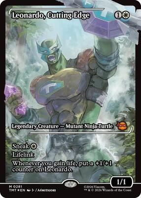 Leonardo, Cutting Edge (Showcase) card from Teenage Mutant Ninja Turtles