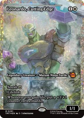 Leonardo, Cutting Edge (Showcase) (Fracture Foil) card from Teenage Mutant Ninja Turtles
