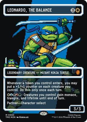 Leonardo, the Balance (0083) (Borderless) (Surge Foil) card from Commander: Teenage Mutant Ninja Turtles