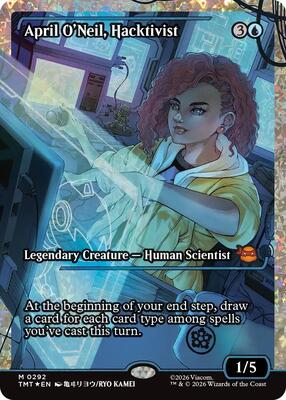 April O'Neil, Hacktivist (0292) (Showcase) (Fracture Foil) card from Teenage Mutant Ninja Turtles