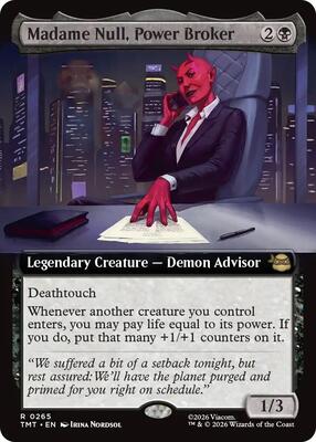 Madame Null, Power Broker (Extended Art) card from Teenage Mutant Ninja Turtles