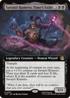 Savanti Romero, Time's Exile (Extended Art) card from Teenage Mutant Ninja Turtles