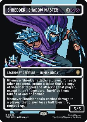Shredder, Shadow Master (Borderless) (Surge Foil) card from Commander: Teenage Mutant Ninja Turtles