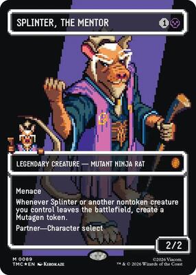 Splinter, the Mentor (0089) (Borderless) (Surge Foil) card from Commander: Teenage Mutant Ninja Turtles