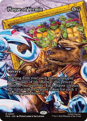 Plague of Vermin (Borderless) card from Teenage Mutant Ninja Turtles Source Material