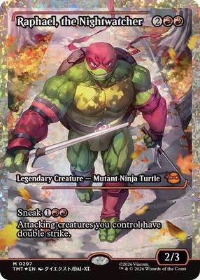 Raphael, the Nightwatcher (Showcase) (Fracture Foil) card from Teenage Mutant Ninja Turtles