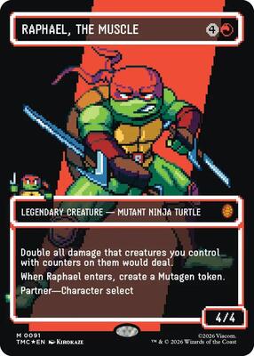 Raphael, the Muscle (0091) (Borderless) (Surge Foil) card from Commander: Teenage Mutant Ninja Turtles