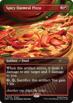 Spicy Oatmeal Pizza (Borderless) card from Unique and Miscellaneous Promos