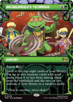 Michelangelo's Technique (Showcase) card from Teenage Mutant Ninja Turtles