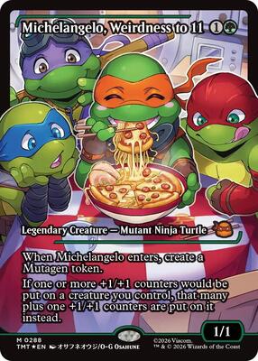 Michelangelo, Weirdness to 11 (Showcase) card from Teenage Mutant Ninja Turtles
