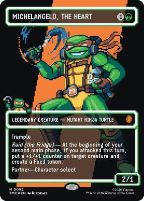 Michelangelo, the Heart (0092) (Borderless) (Surge Foil) card from Commander: Teenage Mutant Ninja Turtles