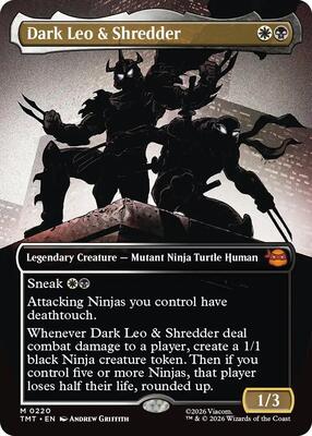 Dark Leo & Shredder (Borderless) card from Teenage Mutant Ninja Turtles