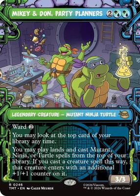 Mikey & Don, Party Planners (Showcase) card from Teenage Mutant Ninja Turtles