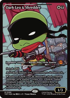 Dark Leo & Shredder (Showcase) card from Teenage Mutant Ninja Turtles