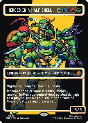 Heroes in a Half Shell (0096) (Borderless) (Surge Foil) card from Commander: Teenage Mutant Ninja Turtles