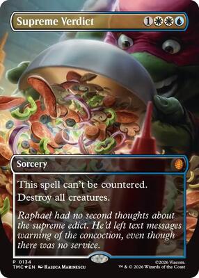 Supreme Verdict (Borderless) card from Commander: Teenage Mutant Ninja Turtles
