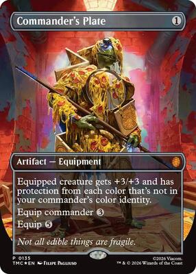 Commander's Plate (Borderless) card from Commander: Teenage Mutant Ninja Turtles