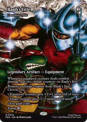 Raph's Jitte - Umezawa's Jitte (Borderless) card from Teenage Mutant Ninja Turtles Source Material