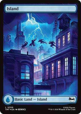 Island (0306) (Surge Foil) card from Teenage Mutant Ninja Turtles