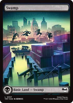 Swamp (0307) (Surge Foil) card from Teenage Mutant Ninja Turtles