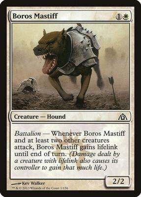 Boros Mastiff card from Dragon's Maze