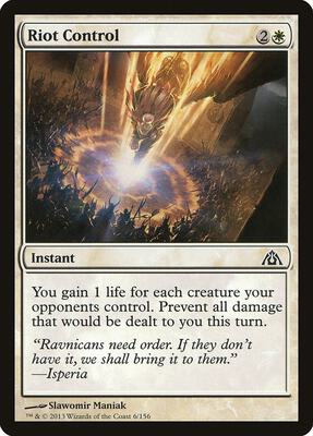 Riot Control card from Dragon's Maze