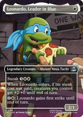 Leonardo, Leader in Blue (Borderless) card from Teenage Mutant Ninja Turtles