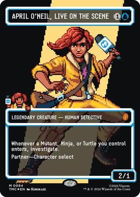 April O'Neil, Live on the Scene (Borderless) (Surge Foil) card from Commander: Teenage Mutant Ninja Turtles