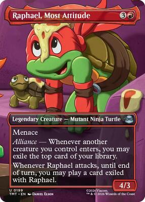Raphael, Most Attitude (Borderless) card from Teenage Mutant Ninja Turtles