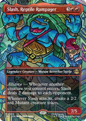 Slash, Reptile Rampager (Borderless) card from Teenage Mutant Ninja Turtles