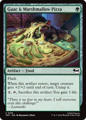 Guac & Marshmallow Pizza card from Teenage Mutant Ninja Turtles