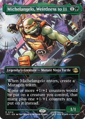 Michelangelo, Weirdness to 11 (Borderless) card from Teenage Mutant Ninja Turtles