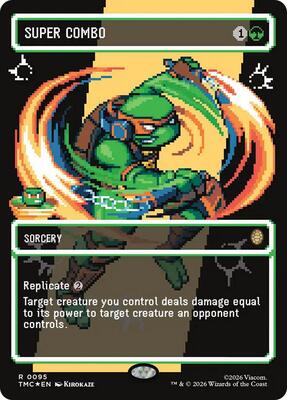 Super Combo (Borderless) (Surge Foil) card from Commander: Teenage Mutant Ninja Turtles