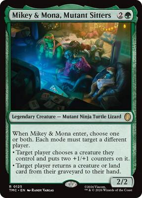 Mikey & Mona, Mutant Sitters card from Commander: Teenage Mutant Ninja Turtles