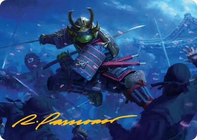 Leonardo, Sewer Samurai Art Card (1/54) (Gold-Stamped Signature) card from Art Series: Teenage Mutant Ninja Turtles