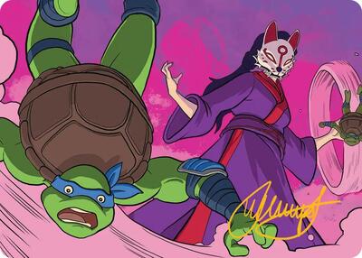 Kitsune's Technique Art Card (Gold-Stamped Signature) card from Art Series: Teenage Mutant Ninja Turtles
