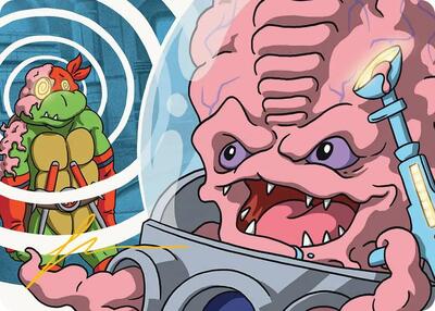 Krang, Master Mind Art Card (25/54) (Gold-Stamped Signature) card from Art Series: Teenage Mutant Ninja Turtles