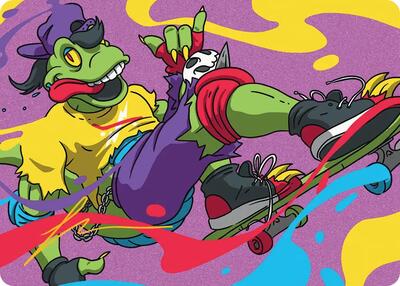 Mondo Gecko Art Card (Gold-Stamped Signature) card from Art Series: Teenage Mutant Ninja Turtles