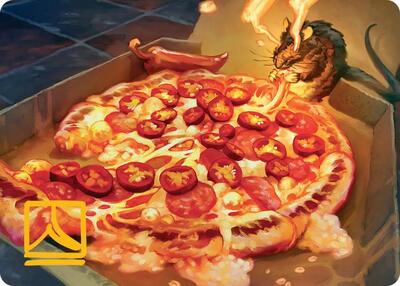 Spicy Oatmeal Pizza Art Card (Gold-Stamped Signature) card from Art Series: Teenage Mutant Ninja Turtles