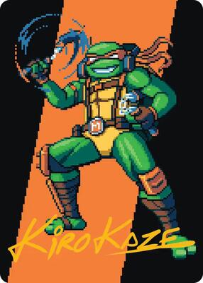 Michelangelo, the Heart Art Card (Gold-Stamped Signature) card from Art Series: Teenage Mutant Ninja Turtles
