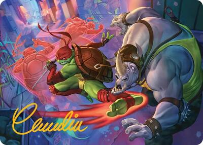 Super Combo Art Card (Gold-Stamped Signature) card from Art Series: Teenage Mutant Ninja Turtles