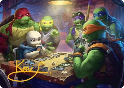 Lessons from Life Art Card (Gold-Stamped Signature) card from Art Series: Teenage Mutant Ninja Turtles