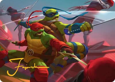 Raph & Leo, Sibling Rivals Art Card (Gold-Stamped Signature) card from Art Series: Teenage Mutant Ninja Turtles