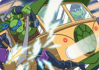 Don & Leo, Problem Solvers Art Card (Gold-Stamped Signature) card from Art Series: Teenage Mutant Ninja Turtles